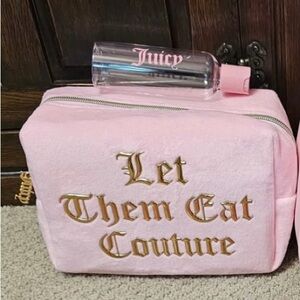 NWT STONEY CLOVER X JUICY COUTURE Pink, “LET THEM EAT COUTURE” Travel Cosmetic